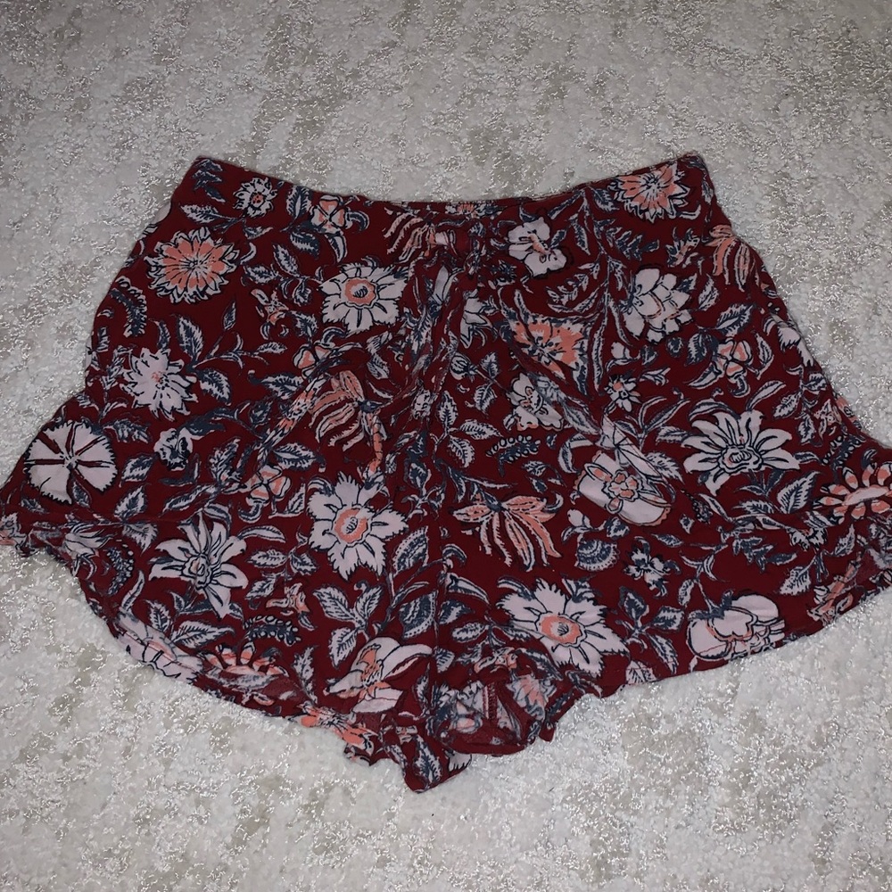 Flower Pattern Flowy Shorts